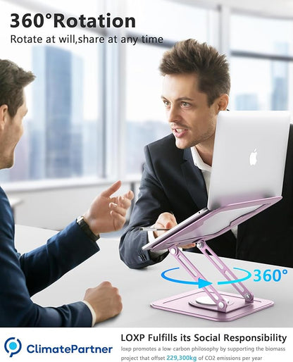 Laptop Srand for Desk,Laptop Riser for Desk, Adjustable Laptop Stand for Desk, Laptop Stand, Protable laptop stand Adjustable Height, Desk Laptop Stands,Stand for laptop on desk,Fits MacBook,Pink