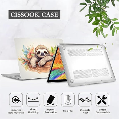 Compatible with 16 Inch MacBook Pro A2141, Cute Sloth Hard Plastic Shell Cover Case
