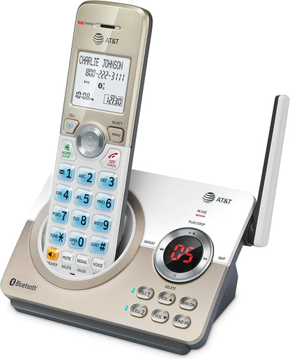 AT&T DL72119 DECT 6.0 Cordless Phone for Home with Bluetooth Connect to Cell, Call Blocking, 1.8" Backlit Screen, Big Buttons, intercom, and Unsurpassed Range