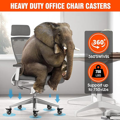 Office Chair Casters with Brake, 3 Inch Universal Casters,Suitable for Carpet and Hardwood Floors, Universal Fits Most Chairs(Casters with Brake)