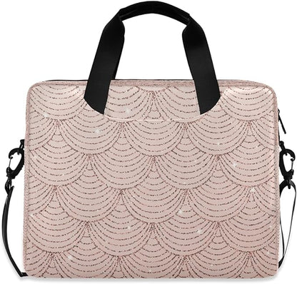 ALAZA Rose Gold Glitter Mermaid Scales Laptop Messenger Bag Case Sleeve Briefcase Women, Multi02
