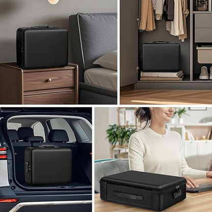 Fireproof Document Organizer Box, Fire Box Safe for Home Documents with Lock, Firesafe Waterproof Safe Box for Important Certificates Documents