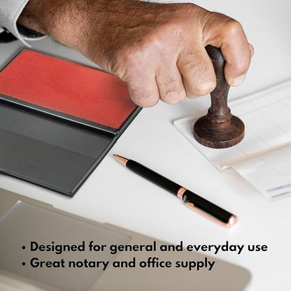 Ink Pad for Rubber Stamps, Stamp Pad for Clear Impression Stamping, Quality Felt Pad Black Ink, Red Ink, Blue Ink (Red, M (2.7 * 4.3))