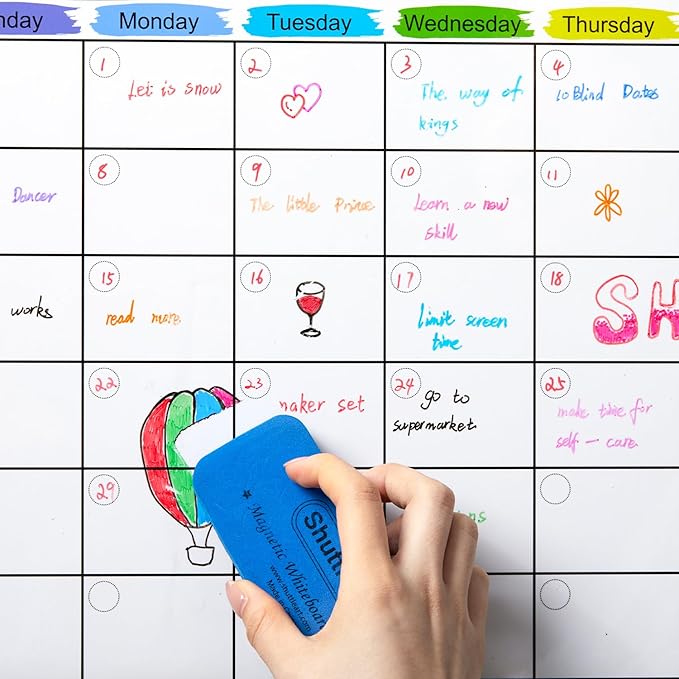 Shuttle Art Ultra Fine Dry Erase Markers, 15 Colors Whiteboard Markers with Erase, Dry Erase Markers Perfect For Writing on Whiteboards, Dry-Erase Boards,Mirrors for School Office Home