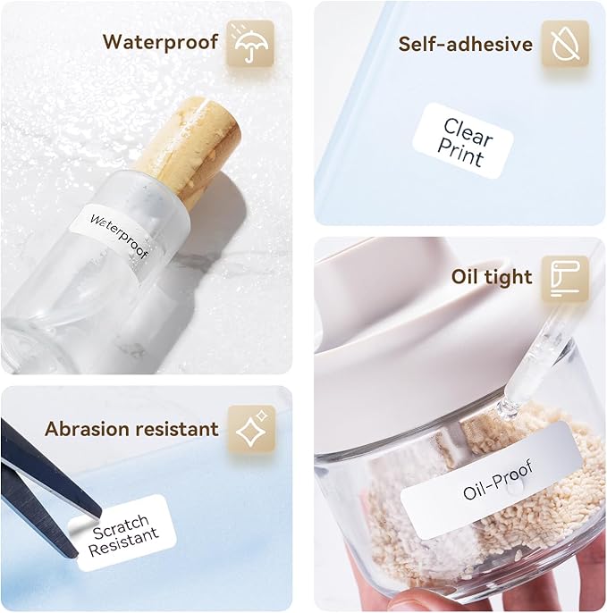 NIIMBOT D110 Label Maker Tape Adhesive White Label Paper 0.55" X 1.97" (14 X 50mm) 130 Labels/Roll, Compatible for NIIMBOT D11 D110 Label Printer, Thermal Paper Black on White, 3-Roll