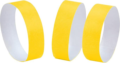 100 Pcs Wristbands, 1-100 Consecutive Numbers Waterproof Tearproof and Printable Wrist Straps Admission Bracelets Tickets (Neonyellow)