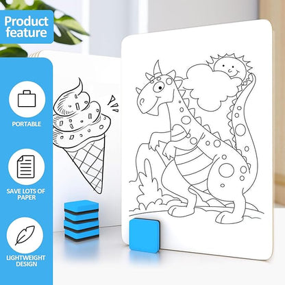 Dry Erase LapBoards, PANDRI 26 Pack Double Sided 12.5 x 9 Inch Whiteboards with 26 Erasers, Dry Erase Boards for Office Students Classroom Teacher Supplies