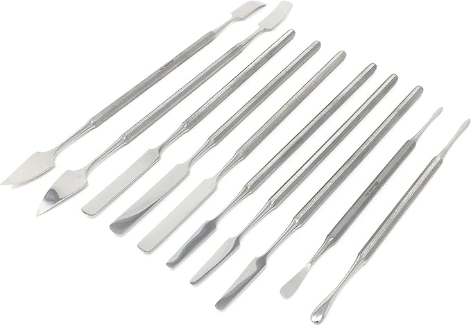 CYNAMED 10 Pc Stainless Steel Spatula Wax & Clay Sculpting Tool Set
