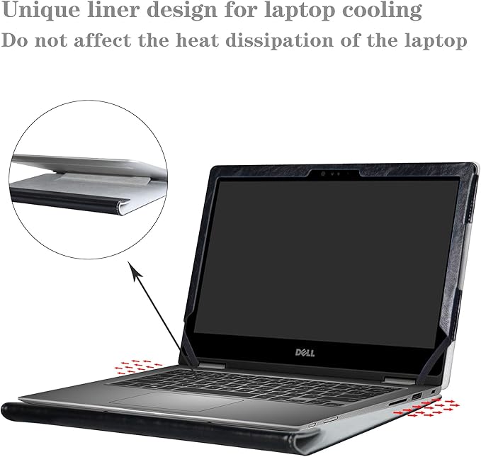 Alapmk Protective Case Cover for 13.3" Dell Inspiron 13 2-in-1 5378 5368 5379 i5378 i5368 i5379 & Latitude 13 2-in-1 3390 Laptop (Warning:Only fit Model 5378 5368 5379),Black
