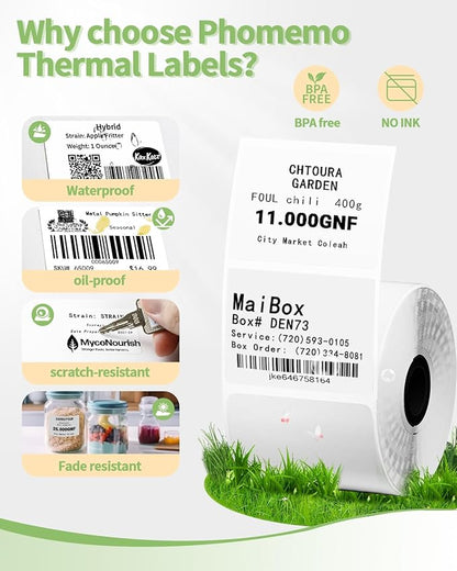 M110 Thermal Labels,Compatible with Phomemo M110/M221/M220/M120/M200/M110S,1.57"x1.18"(40mm*30mm),Multi-Purpose Thermal Sticker for Business/Mailing/Barcode/Home,230Labels/roll,Blue/Pink/Khaki