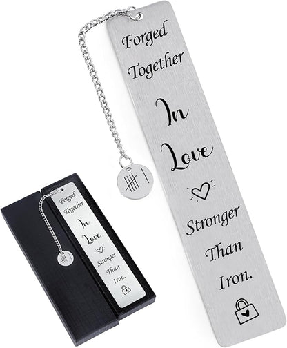 Metal Bookmark 6th Anniversary Gifts - Shejdgart Iron 6th Anniversary Gifts for Her Him Thanksgiving Christmas Valentine Day Gift for Men Women Best 6 Year Wedding Anniversary Gifts for Wife Husband