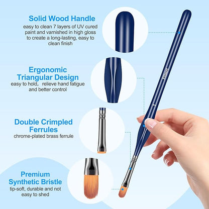 Detail Paint Brushes Set - 15pcs Miniature Paint Brushes, Art Painting for Acrylic Watercolor Gouache Oil & Face Painting, Models, Citadel, Figurine and Paint by Number Kit for Adults