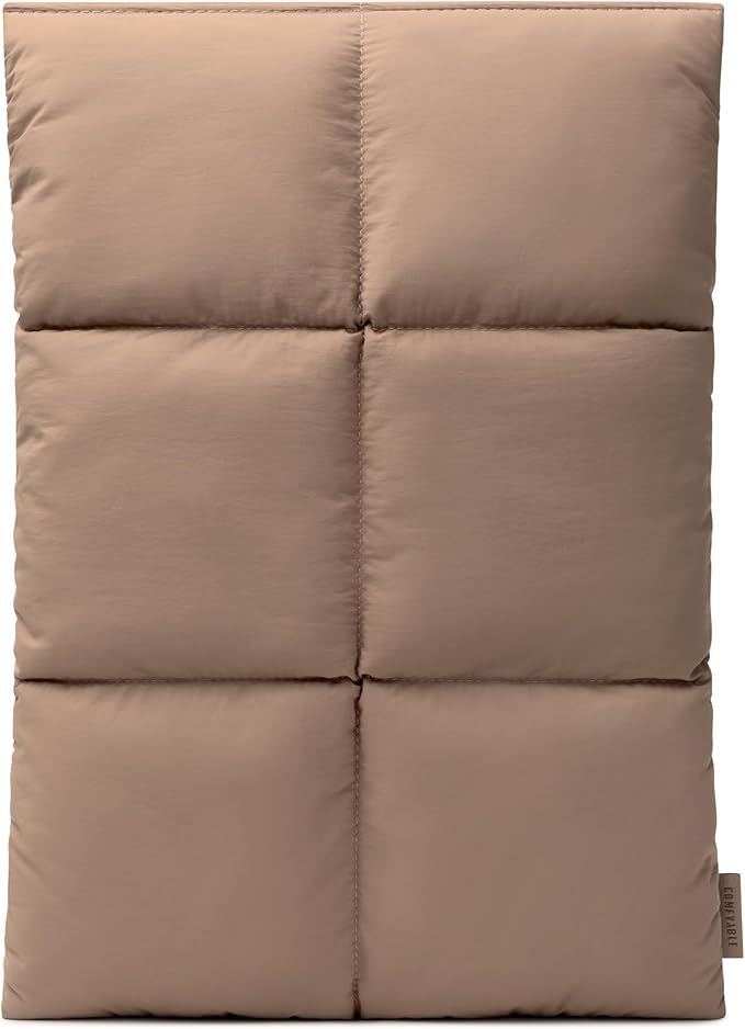 Comfyable Puffy Laptop Sleeve 15 Inch 16 Inch, Quilted Puffer Laptop Carrying Case for Women, Pillow Case Compatible for MacBook Air 15 in M3 2024 & MacBook Pro 16 in 2024 M4, 16 in Puff Cover, Brown