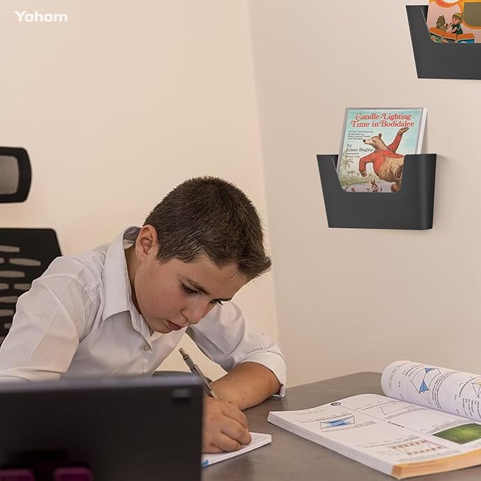 YOHOM No Drilling File Holders (Matte Black 2)