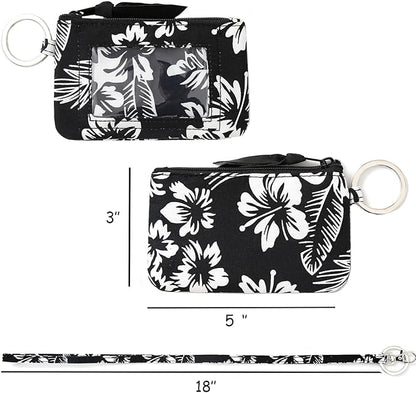 WONDERFUL FLOWER Lanyard Wallet, ID Holder with Lanyard, ID Wallet with Lanyard, Keychain Wallet for Women