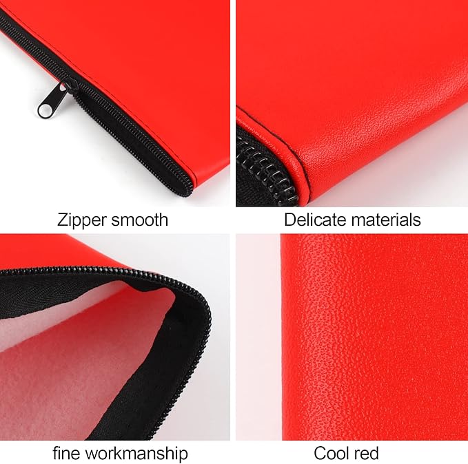 2 Pieces Money Bags with Zipper, 11x6.1 inch Money Pouch, Bank Bag, Cash Bag, Check Wallet, Cosmetics(Red)