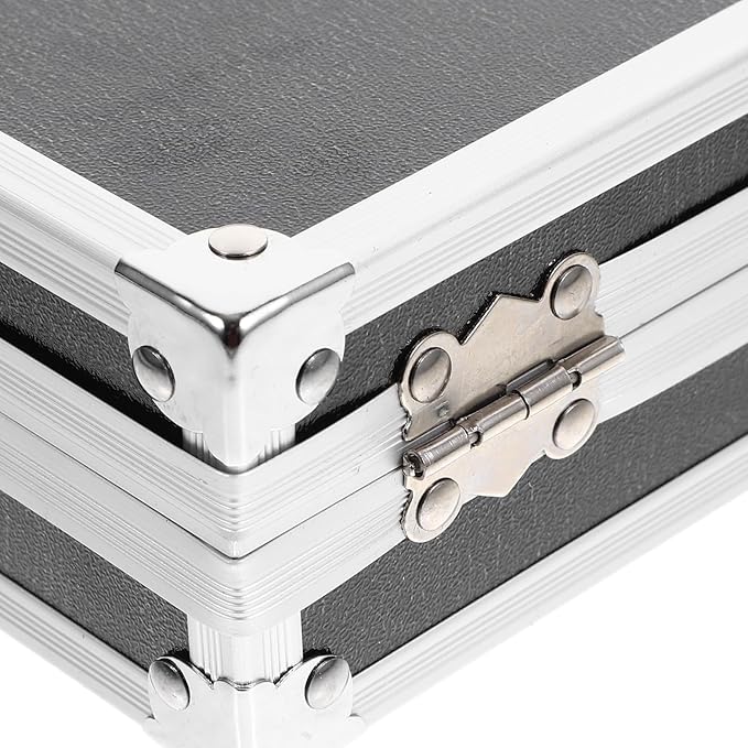 Multipurpose Tool Mini Aluminum Case, 4.2inch Metal Briefcase with Lock, Hard Aluminum Carrying Case for Men, Universal Portable Tool Case for Laptop/Cosmetic/Instrument/DJ, Black