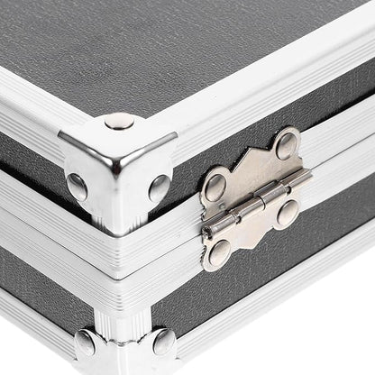 Multipurpose Tool Mini Aluminum Case, 4.2inch Metal Briefcase with Lock, Hard Aluminum Carrying Case for Men, Universal Portable Tool Case for Laptop/Cosmetic/Instrument/DJ, Black