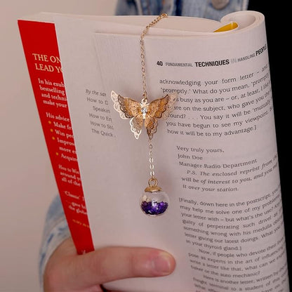 Toirxarn Gold Bookmark with Butterfly Charm - Elegant Bookmarks for Women, Book Lovers Gifts, Book Marker for Reading, Teacher Appreciation Gifts, Unique Birthday Gifts, Stocking Stuffers