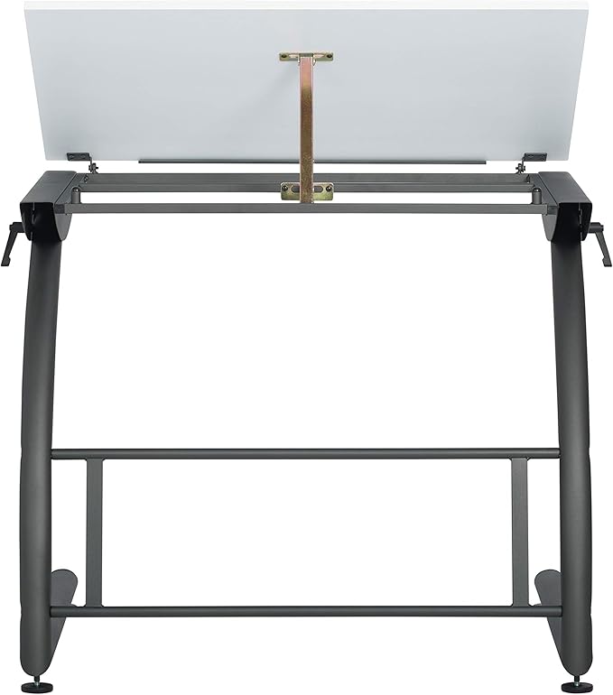 SD STUDIO DESIGNS Triflex Drawing Table, Sit to Stand Up Adjustable Office Home Computer Desk, 35.25" W X 23.5" D, Charcoal Black/White