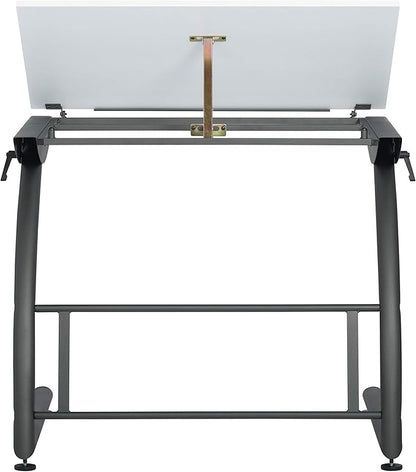 SD STUDIO DESIGNS Triflex Drawing Table, Sit to Stand Up Adjustable Office Home Computer Desk, 35.25" W X 23.5" D, Charcoal Black/White
