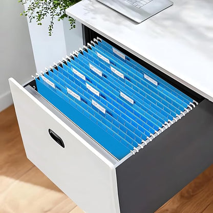 SUNEE Hanging File Folders Legal Size, Blue File Folders 25 Pack 1/5-Cut Tabs, Stay Organized for Your Home and Office Bulk File and Documents