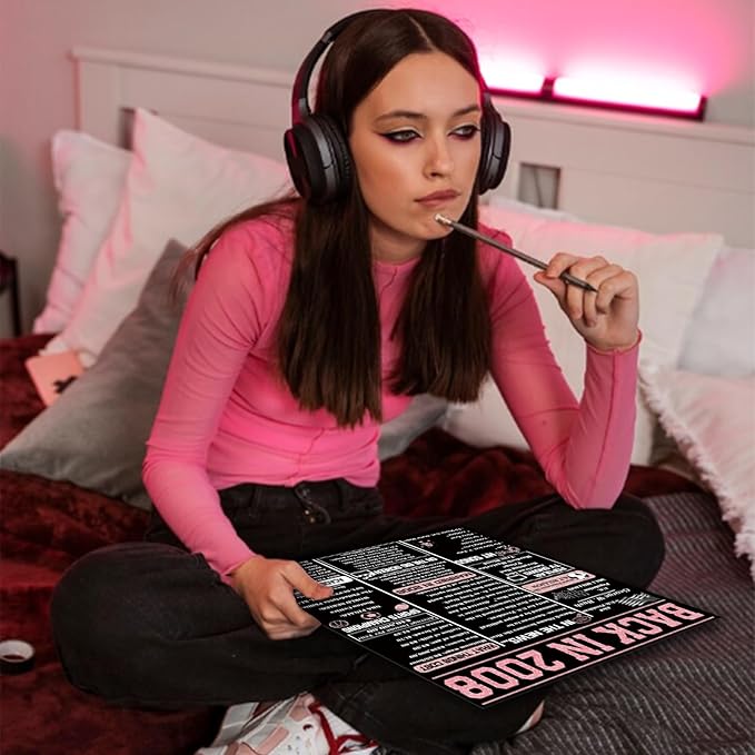 YiKaLus Jumbo 17th Birthday Card for Daughter Son, Happy 17 Year Old Girl Boy Bday Gift Ideas, Vintage Back In 2008 Decorations for Sister Brother