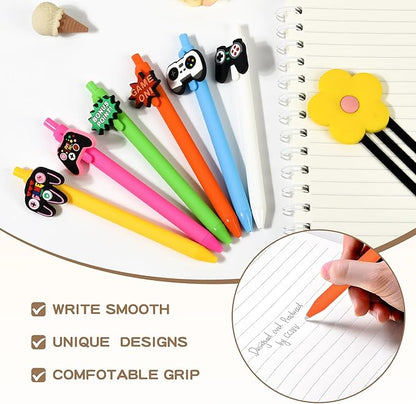 10Pcs Funny Video Game Theme Ballpoint Pens with Emotional Support for Adults Bulk for Coworkers Team Staff Funny Office Stationary (Video Games)