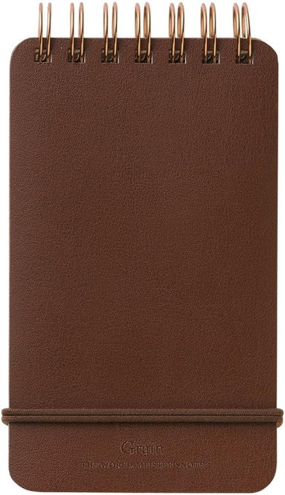 DESIGNPHIL Midori 11799006 Notepad WM Ring Memo Grain Dark Brown