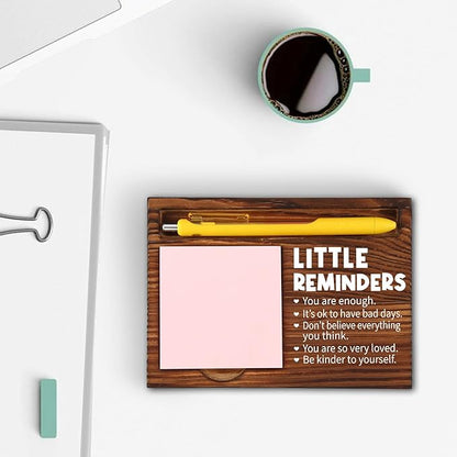 Inspirational Motivational Little Reminders Gifts for Women Men, Positivity Recovery Self Care Encourage Gifts, School Counselor Gifts, Mental Health Gifts, Desk Retro Note Pad Holder VN340