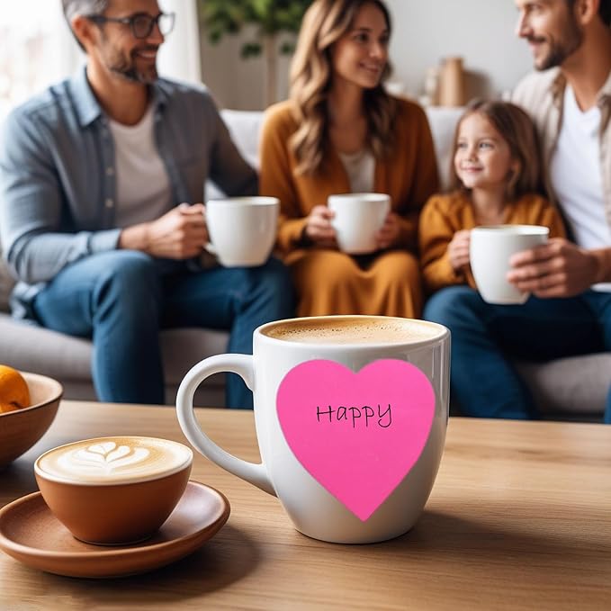 738 Sheets Heart Sticky Notes, 9 Pads Super Cute Heart Shaped Sticky Notes 82 Sheets/Pad,9 Color Bright Colorful Sticky Pad Strong Adhesive Post, Clean Removal