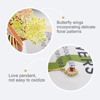 Butterfly Bookmarks for Women,Cute Funny Metal Bookmark,Unique Gifts Book Markers for Women Book Lovers,Teacher Appreciation Gifts,Valentine Mother's Day Christmas New Year Birthday Gift