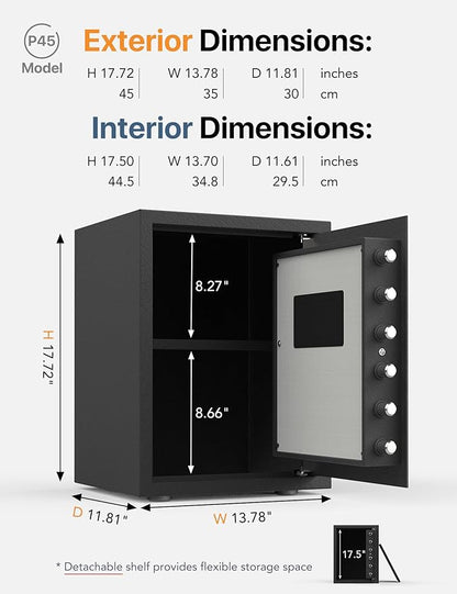 FORFEND Smart Home Safe | WiFi Safe Box App Lock/Alarm | Voice Command, Kidnap Alarm, Tamper Detect, Frozen Mode, Sub Account| Digital Safe Anti Theft