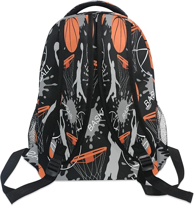 AUUXVA Sport Man Basketball School Backpack for Girls Boys Kids Laptop Backpack Travel Camping Daypack Medium