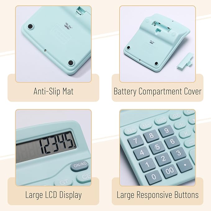 Mr. Pen- Calculator, Blue, Calculators Large Display, Standard Function Calculator, 12-Digit, Calculators Desktop, Office Calculator, Desktop Calculator, Desk Calculator Large Display, Blue Calculator