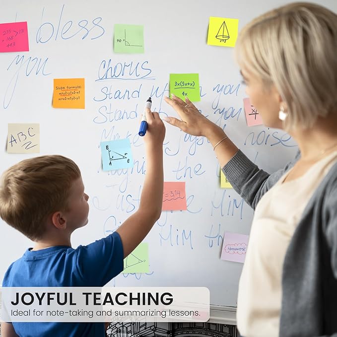 Sticky Notes, 12 Pads, 3x3 inches, Colorful Self-Stick Note Pads, Easy to Post in Office, Home, School - 12 Pastel Colors