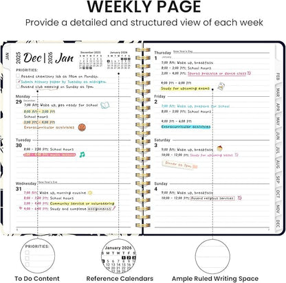 2026 Planner, Aesthetic Weekly and Monthly Planner for Women, Jan 2026 to Dec 2026, Hardcover 2026 Calendar Book with Monthly Tabs, Inner Pocket, Perfect for Office Home School - A5 (6.3" x 8.5"), Simple Daisy