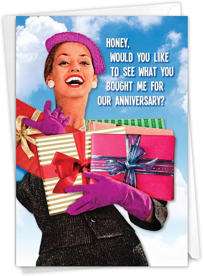 NobleWorks What You Bought Me - Anniversary Greeting Card with Envelope (4.63 x 6.75 Inch) - C2334ANG