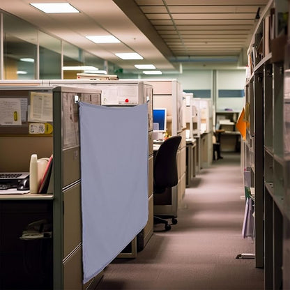 Pinkunn 40 x 48 Inch Office Cubicle Curtain with Stainless Steel Self Adhesive Hook Portable Privacy Door Partition Room Dividers Room Divider Office Divider for Office Cubicle(Gray)