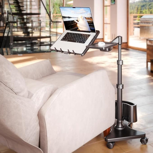LEVO G2 Rolling Laptop Workstation Stand Cart Desk for Laptops, Books, Tablets, and Art, Made for Sofa, Bed, Chair, or Standing