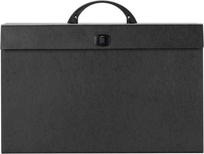 Smead A-Z and Subject Expanding File Box, 19 Pockets, Printed Alphabetic (A-Z)/Subject, Latch Closure, Legal Size, Black (70804)