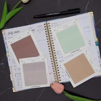 Pastel Transparent Sticky Notes, 4 Packs 3X3 Inch See Through Annotating Sticky Notes for Annotating, Bible Journaling Supplies, Office School Supplies