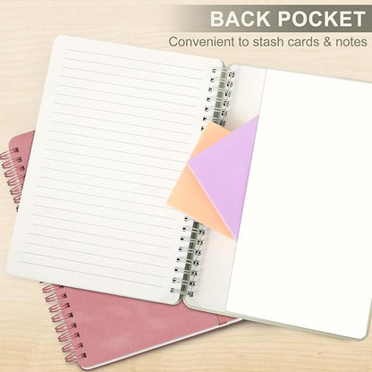 ABERLLS Beige Lined Spiral Journal Notebook with 160 Pages, 8×5.7in, A5 Spiral Notebook, Journaling Notebooks for Work, School, Women, Men, College Ruled Spiral Notebook, Hardcover Leather Journals