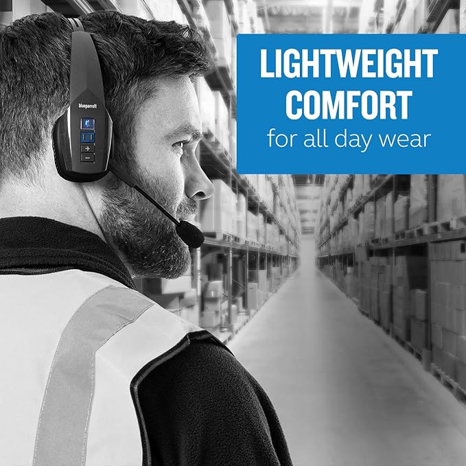 BlueParrott B350-XT Noise Cancelling Trucker Bluetooth Headset – Updated Design with Industry Leading Sound & Improved Comfort, Extended Wireless Range - Ideal for Anyone On-The-Go, Black