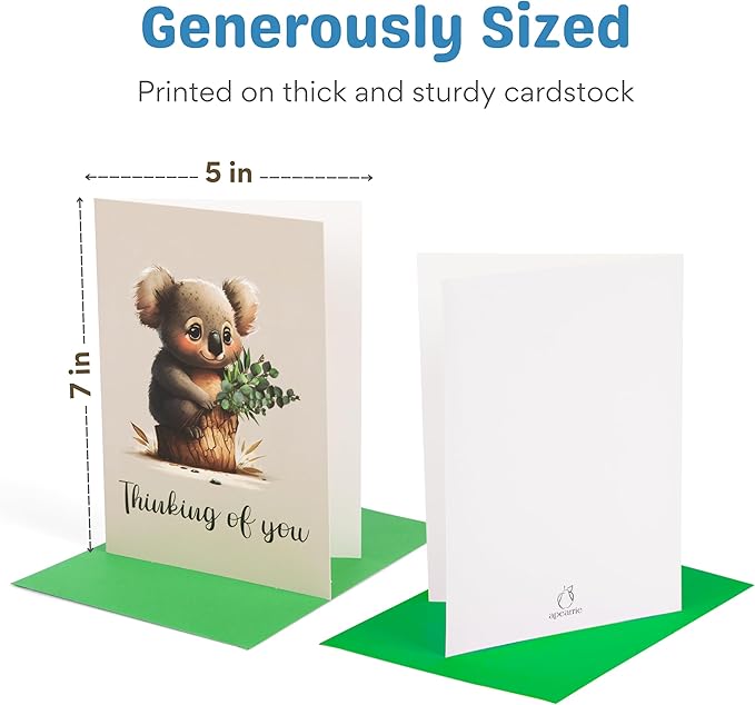 Thinking of You Cards with Envelopes, Set of 24 Large 5x7 Thinking of You Cards Assortment Box with Envelopes and Gold Seals