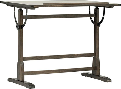 Studio Designs Vintage Drawing/Drafting Table with Pencil Ledge - 42" W x 30" D - Distressed Black - Adjustable Tilting Top