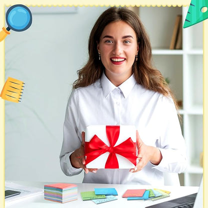 Yinder 24 Pcs Employee Appreciation Sticky Notes Thank You Gifts Bulk Note Pads with Sayings Teacher Gift Mini Pocket Inspirational Notepads for Coworker Office Supply 3 x 3''(Pastel,Thanks)