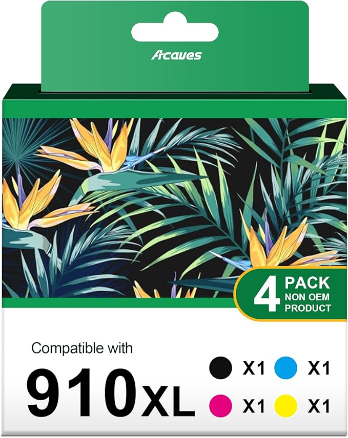 910XL Ink for HP 910XL Ink Cartridges Combo Pack Replacement for HP 910 Ink Cartridges for HP Printers HP910XL Work for Office Jet Pro 8020 8025 8028 8010 Printer, Black and Color