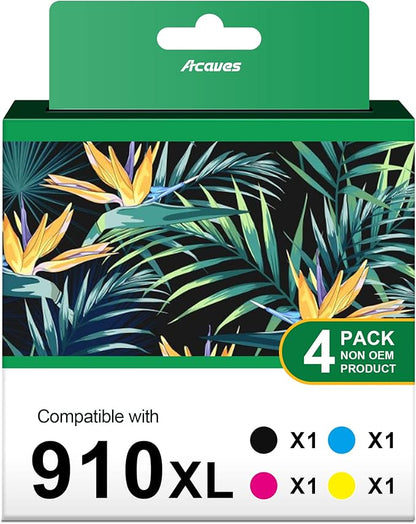 910XL Ink for HP 910XL Ink Cartridges Combo Pack Replacement for HP 910 Ink Cartridges for HP Printers HP910XL Work for Office Jet Pro 8020 8025 8028 8010 Printer, Black and Color