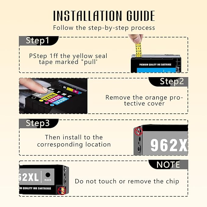 962XL Black 962 XL 962XL 9015e Printer Ink Cartridges for HP Printers Compatible for HP 962 XL HP962XL Ink Cartridges Combo Pack for Officejet Pro 9015 / 9015e 9025 / 9025e 9018 / 9018e 9010 / 9010e